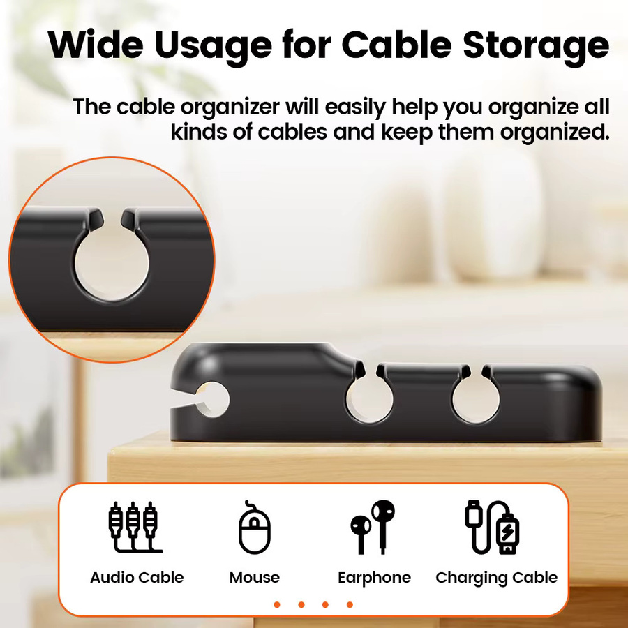 Toocki Kabel-Organizer mit 3, 5 oder 7 Löchern zur Kabelaufwicklung und als flexible Kabelmanagement-Clips für deine Ladegeräte in Schwarz oder Weiß - Bild 3