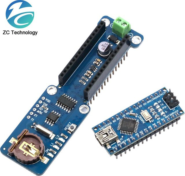 Nano-Datendatensatz-Logging-Shield-Modul für Arduino Nano mit SD-Karten-Schnittstelle und RTC-Echtzeituhr, Blau - Bild 1