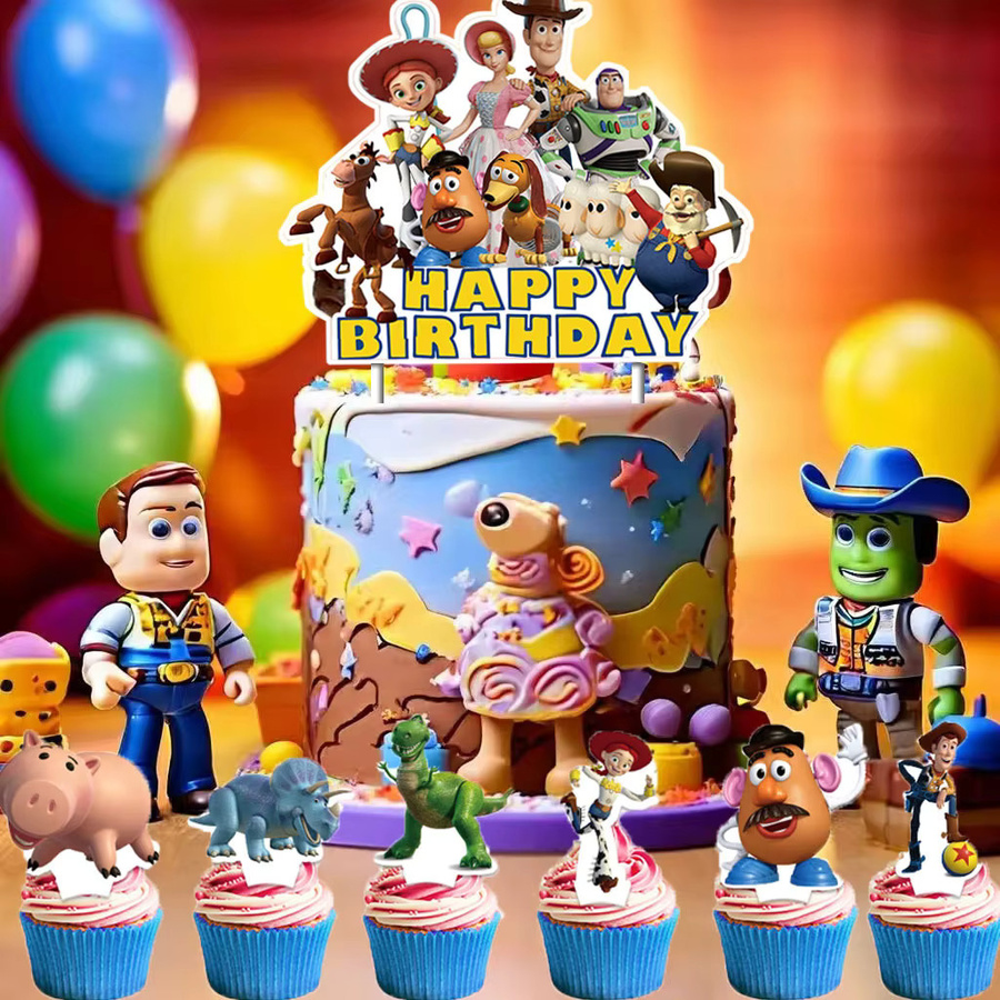 Bandai Toy Story Party-Zubehör, Blaue Kuchendekoration, Tortendeko - Bild 4