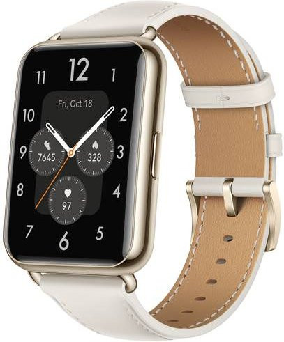 Huawei Smartwatch, Lederarmband, Weiß, 44 mm, Unisex - Bild 1