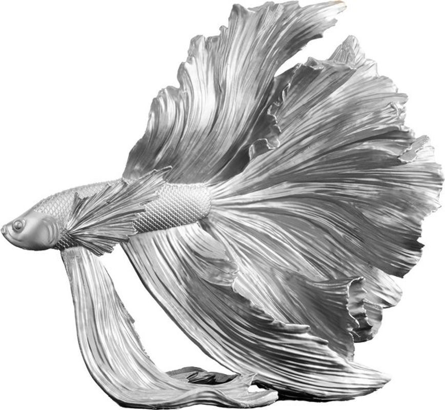 riess-ambiente Skulptur CROWNTAIL Design Deko Figur Kampffisch Betta Fisch in Silber, Höhe: 35 cm - Bild 1