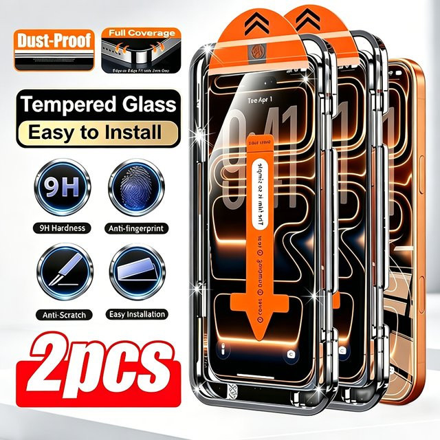 NNBILI 2er-Pack Displayschutz aus gehärtetem Glas für iPhone 17 Pro Max 16 Pro Max 17 Air 15 14 Plus 13 12 Mini 11 Pro 17e transparent - Bild 1