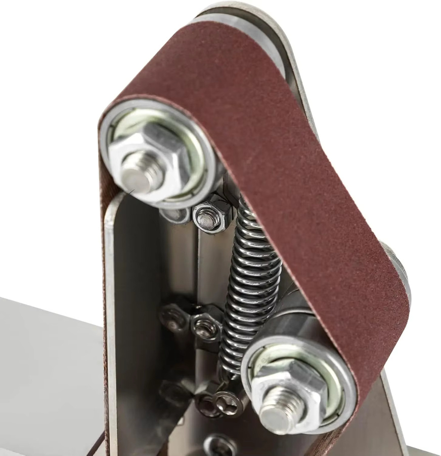 CNCEST Mini-Bandschleifer und Polierer mit 775 Motor, 7-stufig einstellbare Desktop-Schleifmaschine in Silber inklusive 20 Schleifbändern - Bild 5