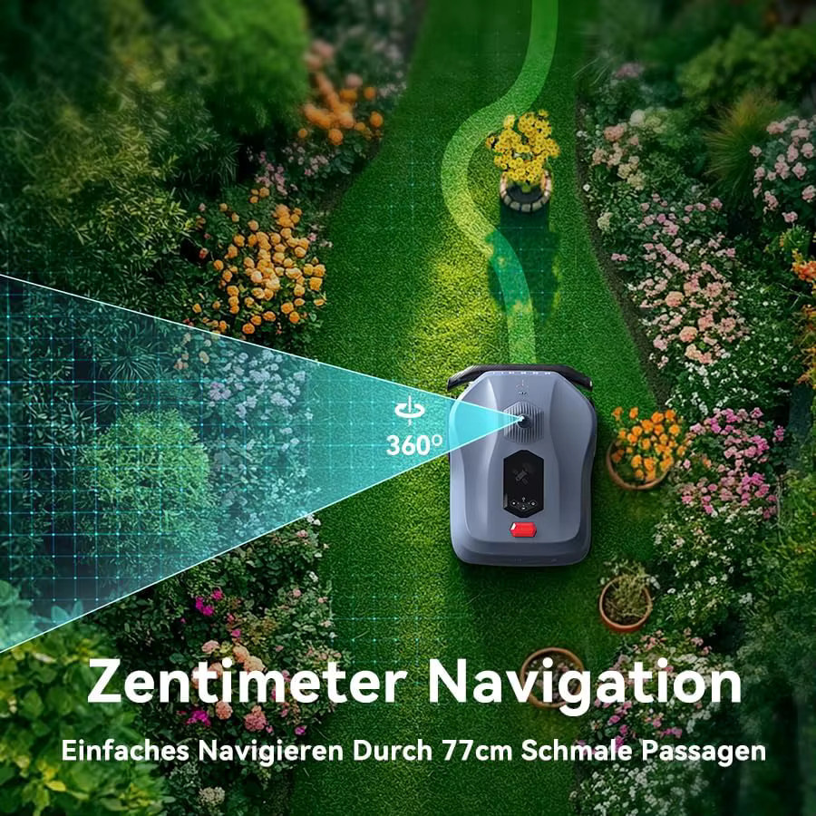 HOOKII Neomow Smart Roboter-Rasenmäher, kabellos mit App-Steuerung, Hindernisvermeidung, Diebstahlschutz und wasserdicht, Farbe: Grau - Bild 2
