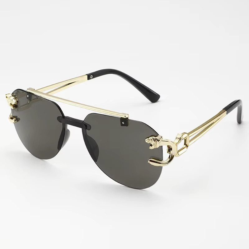 Rahmenlose Sonnenbrille, Froschaugen, Farbverlauf, Metall - Bild 2