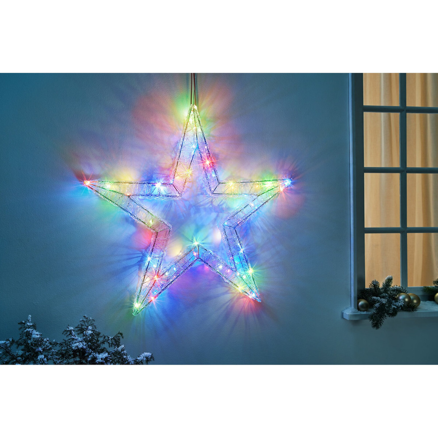 XXL-LED-Dekofigur Stern von viva domo in Multicolor und Transparent aus Metall zum Aufhängen - Bild 2