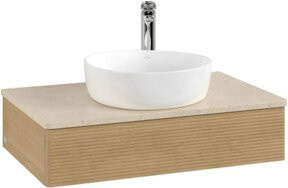 Villeroy & Boch Waschtischunterschrank Antao mit Frontstruktur in Eiche Honig, B/T/H: 80 x 50 x 19 cm - Bild 1