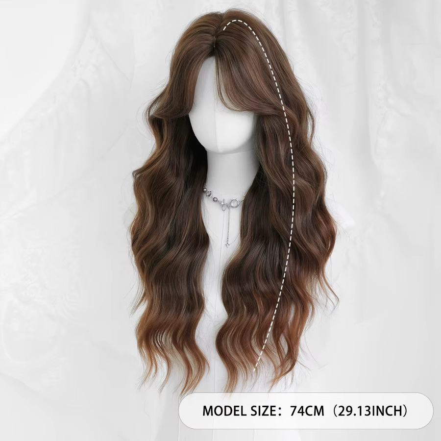7JHH WIGS Perücke, lange Wasserwelle, Ombre, karamellbraun, Damen - Bild 3