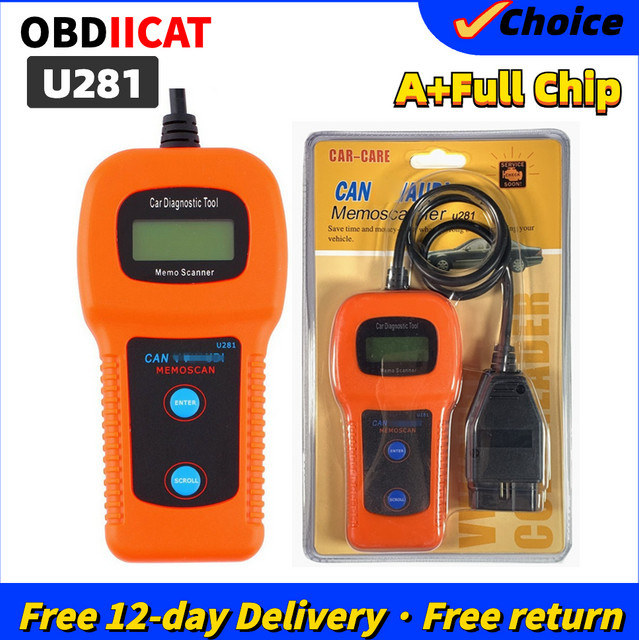 OBDIIVCI OBD2 OBDII Memo Scanner U281 Diagnose Tool zum Lesen und Löschen von Fehlercodes in Orange - Bild 1