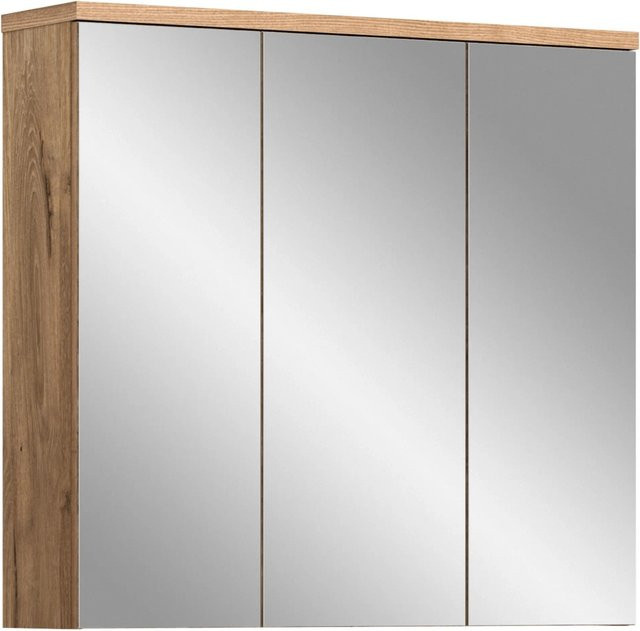 Spiegelschrank xonox.home in Eiche mit Glastüren für dein Badezimmer B/H/T: 80 x 75 x 20 cm - Bild 1