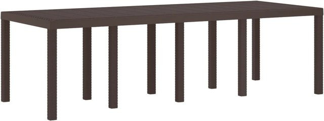 vidaXL Gartentisch aus Polyrattan in Braun, rechteckig und erweiterbar, B/T/H: 250 x 100 x 73 cm - Bild 1