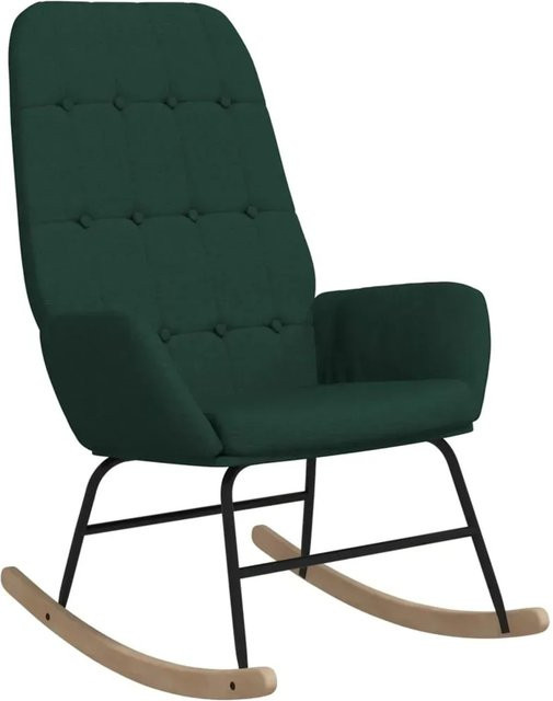 vidaXL Schaukelstuhl Dunkelgrün mit Stoffbezug und Armlehnen, H x B x T: 101,0 x 79,0 x 70,0 cm - Bild 1