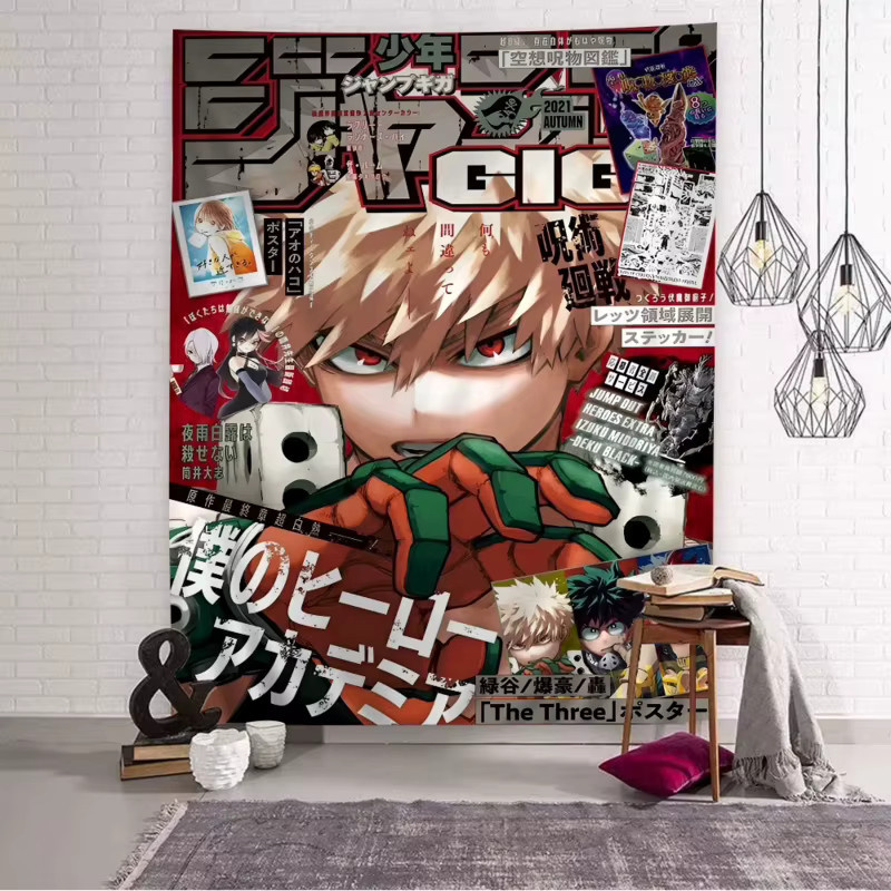 VIKAMA My Hero Academia Deku Anime Wandteppich, Mehrfarbiger Wandbehang für Schlafzimmer und Wohnzimmer, B: 150 cm, H: 185 cm - Bild 2
