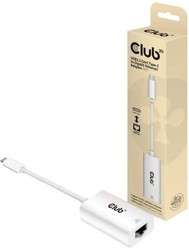 Club3D USB-C zu Gigabit Ethernet Adapter RJ45 in Weiß - Bild 1