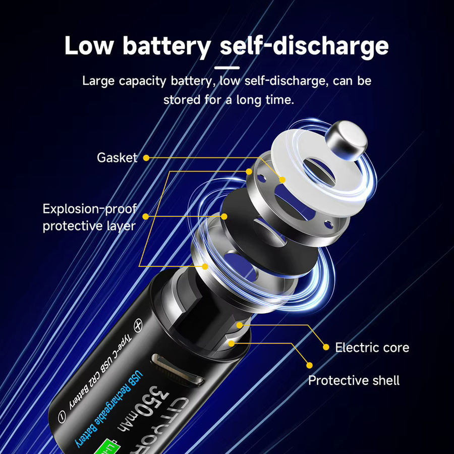 CITYORK CR2 Lithium-Akku in Schwarz für Drucker, Scheibenbremsen, GPS-Geräte, Entfernungsmesser, Laserstifte und LED-Taschenlampen - Bild 5