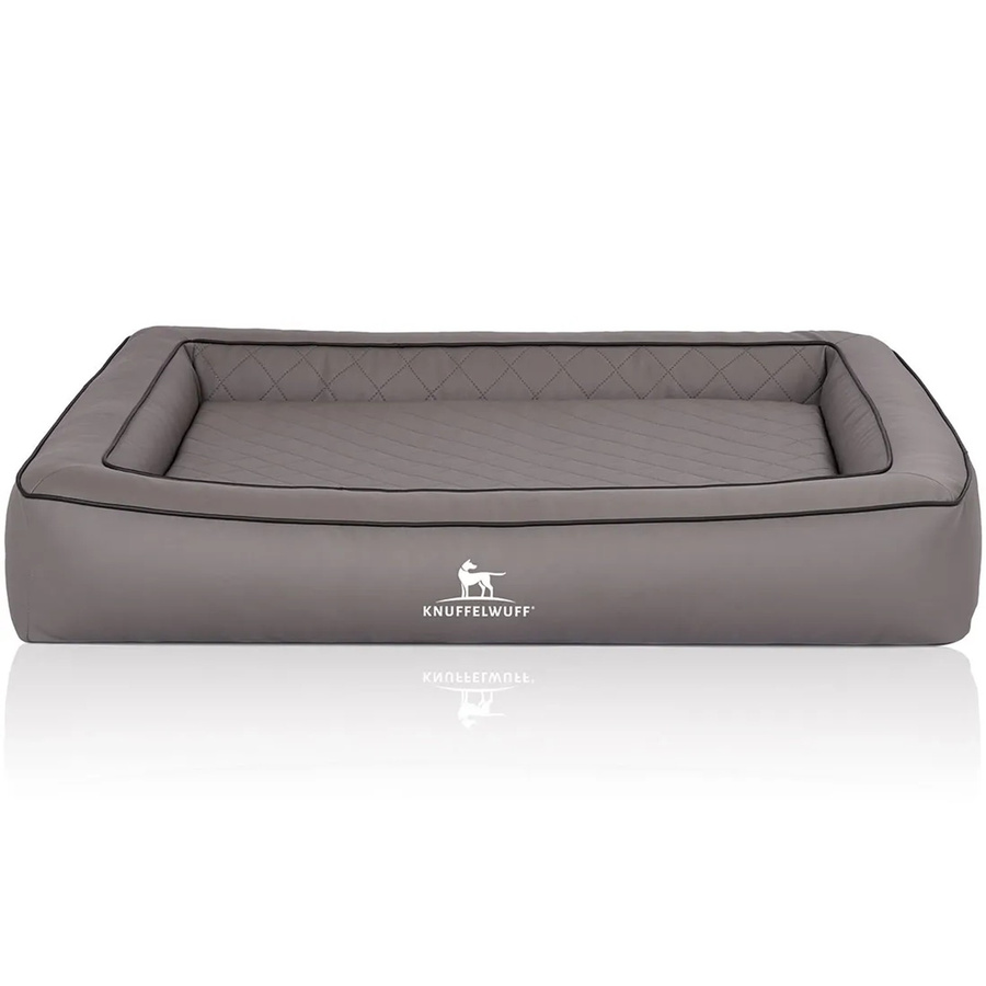 Knuffelwuff Hundebett Hampstead Orthopädisch aus Kunstleder in Grau, B: 120 cm, T: 100 cm - Bild 2