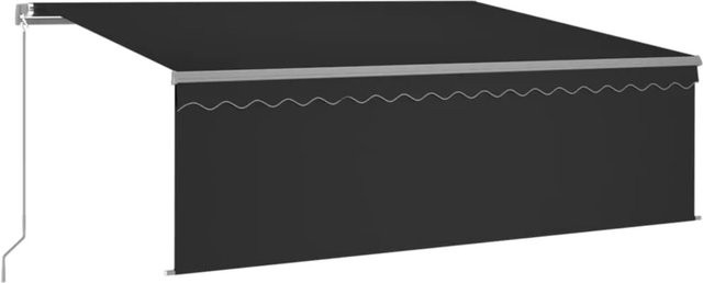 Manuelle Markise von furnicato mit Rollo aus Aluminium und Polyestergewebe in Anthrazit, B x H: 4 x 3 m - Bild 1