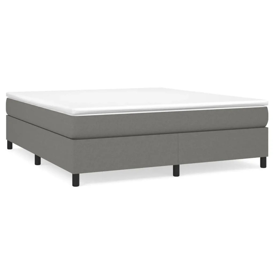 vidaXL Boxspringbett in Dunkelgrau mit Stoffbezug, B/T/H: 160 x 200 x 35 cm - Bild 2