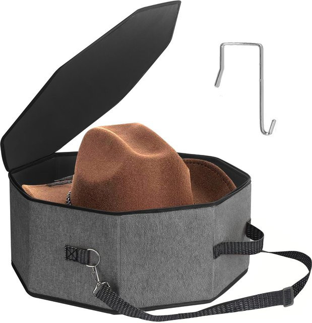 Binchi Fitness Faltbare Hutaufbewahrungstasche aus Denim in Grau für Outdoor und Unisex-Nutzung - Bild 1
