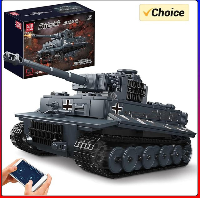 Mould King Tiger-Panzermodell, motorisiertes Baustein-Set, APP und RC - Bild 1