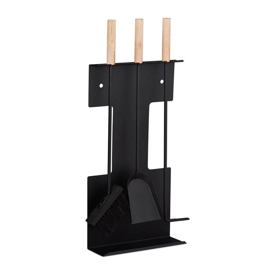 Relaxdays Kaminbesteck aus Stahl in Schwarz, 4-teilig, B/T/H: 66 x 28 x 11 cm - Bild 2