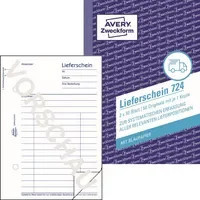 Avery Zweckform Lieferschein 724 in Weiß und Blau aus Papier für Professionals - Bild 1