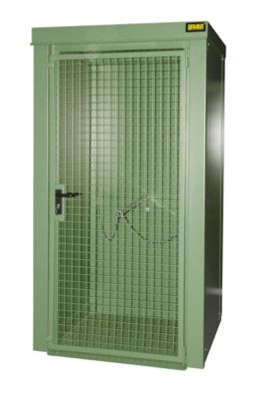 Bauer Gasflaschen-Container GFC-B M0, feuerbeständig und abschließbar, Farbe: Grün/Grau, B/T/H: 109,0 x 118,5 x 220,5 cm - Bild 2