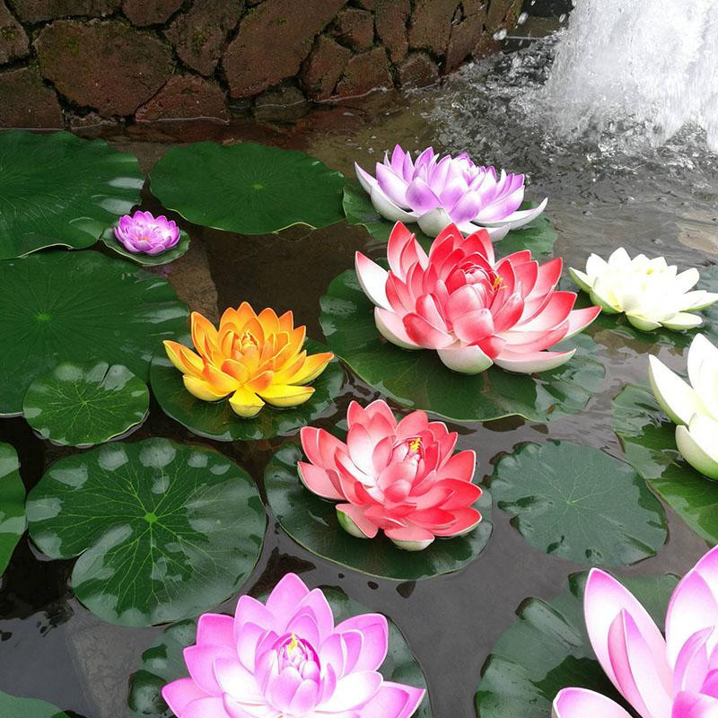 Künstliche Lotusblume von Garden Supplies My, schwimmende Seerose für Teich und Gartendekor, Mehrfarbig - Bild 5