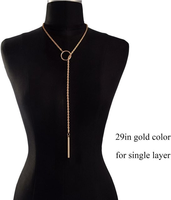 YIRAN Halskette Choker, Eisenlegierung, Gold, Damen - Bild 1