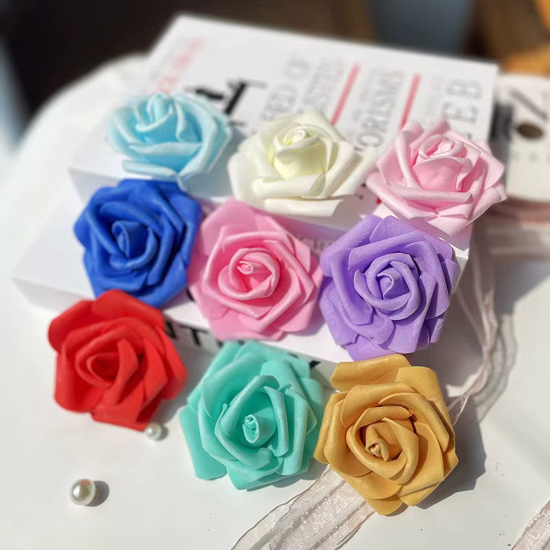 ZQCXLD Künstliche Rosenblütenköpfe aus Schaumstoff in Bunt für Hochzeit und Geburtstag - Bild 2