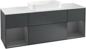 V&B Waschtischunterschrank Finion mit Wandbeleuchtung, lackiert, Breite: 160 cm, Tiefe: 50,1 cm, Höhe: 50,1 cm - Bild 1