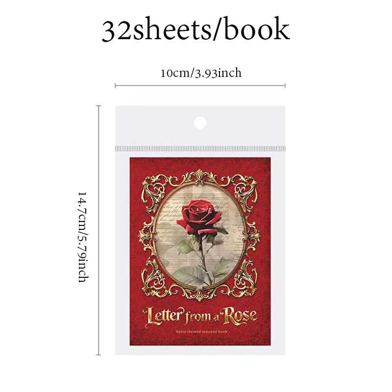 Mr. Paper Druckmaterial Buch mit 32 Blatt Blumen-Charakter-Motiv Rose für romantische Heimdekoration - Bild 3
