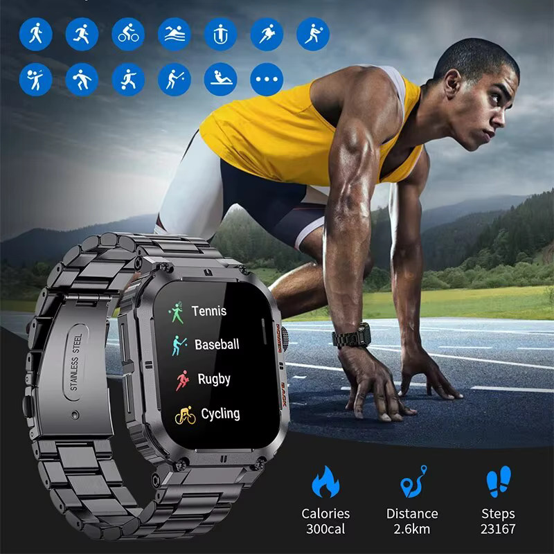 LIGE Smartwatch, Edelstahl, Schwarz, Herren - Bild 4