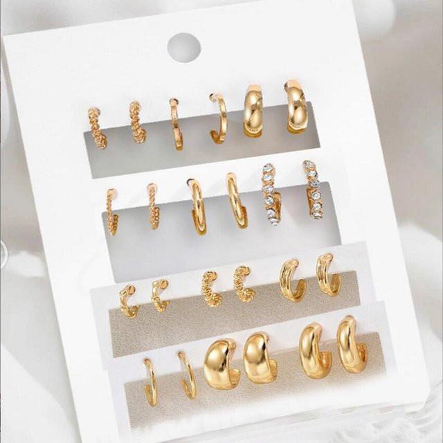 laoloutian Ohrringe, Gold, Zirkonia, Vintage, Damen - Bild 1