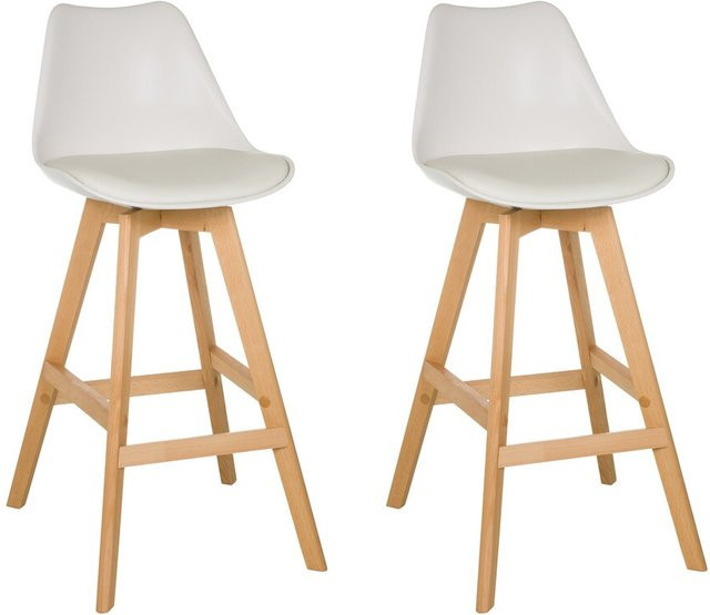 hjh LIVING Barhocker SCANDI HIGH in Weiß aus Kunststoff ohne Armlehnen im skandinavischen Design - Bild 1