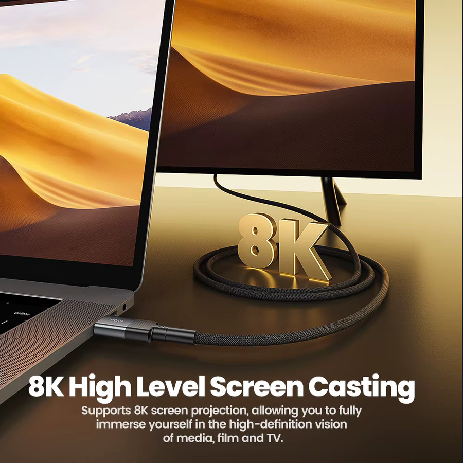 Toocki USB 4.0 Kabel Typ C auf Typ C, Black, 40Gbps, 8K @ 60Hz, Thunderbolt 3 kompatibel, 240W Schnellladekabel - Bild 4