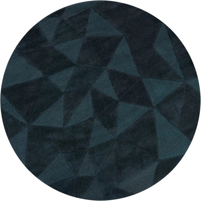 Flair Rugs Wollteppich Shard in Blau, rund, Durchmesser: 160 cm - Bild 1