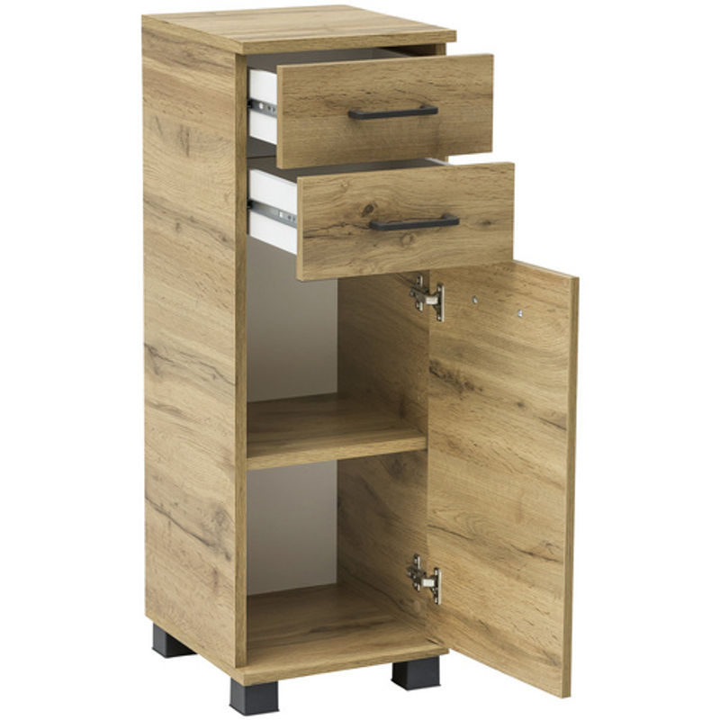 Schildmeyer Highboard Nora in Braun mit Eichenoptik, Breite: 30,3 cm, Höhe: 88,6 cm, Tiefe: 32,6 cm - Bild 2