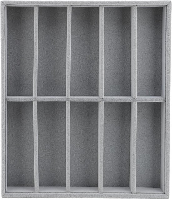 Sonnenbrillen Präsentationsbox von Painter mit 10 Fächern aus Holz in Grau, B/T/H: 36,0 x 32,0 x 3,5 cm - Bild 1