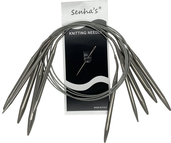 Senha's Rundstricknadeln aus Edelstahl in Silber, Set mit 1,5-10 mm für DIY-Webarbeiten und Handarbeit - Bild 1