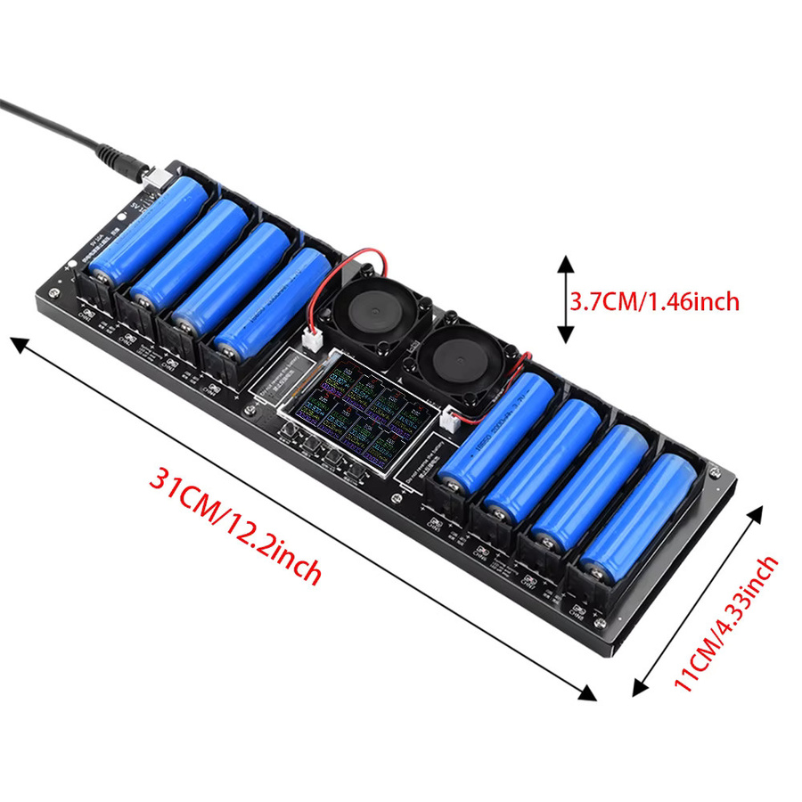 Voktta 8-Kanal 18650 Lithium-Batterie Tester mit 2,4-Zoll-Bildschirm für Kapazität und internen Widerstand, DC 5 V - Bild 5