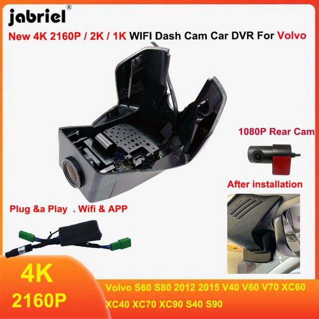 Jabriel Dash Cam Kamera für Volvo XC90 mit 2K 4K Auflösung und Wi-Fi in Schwarz - Bild 1