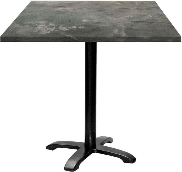 RestooTab Tisch Bazila quadratisch in Stein-Optik, Farbe Graublau und Schwarz, B/T/H: 70 x 70 x 74 cm - Bild 1