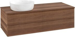 V&B Waschtischunterschrank Antao mit Frontstruktur in Walnut, B/T/H: 120 x 36 x 50 cm - Bild 1