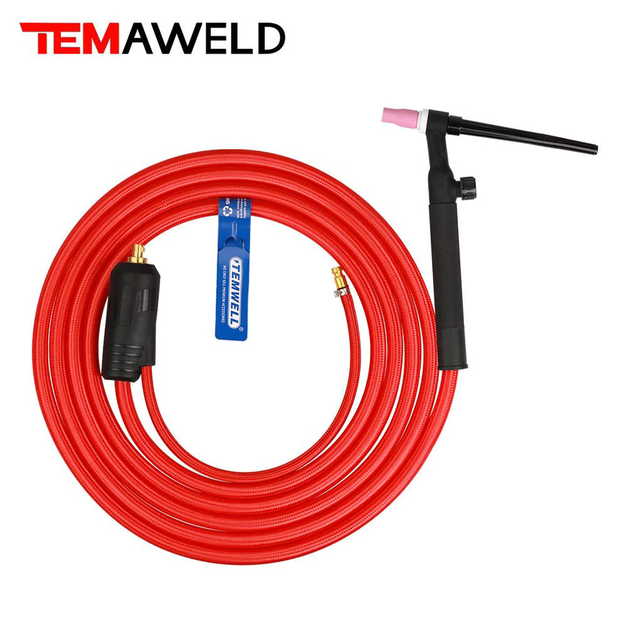 TEMAWELD WP17 WP17FV WIG-Schweißbrenner Schweißerpistole mit 3 m weichem Schlauch und flexiblem Gasventil, 150 A, DKJ10-25 und 35-50 Schnellanschluss - Bild 2