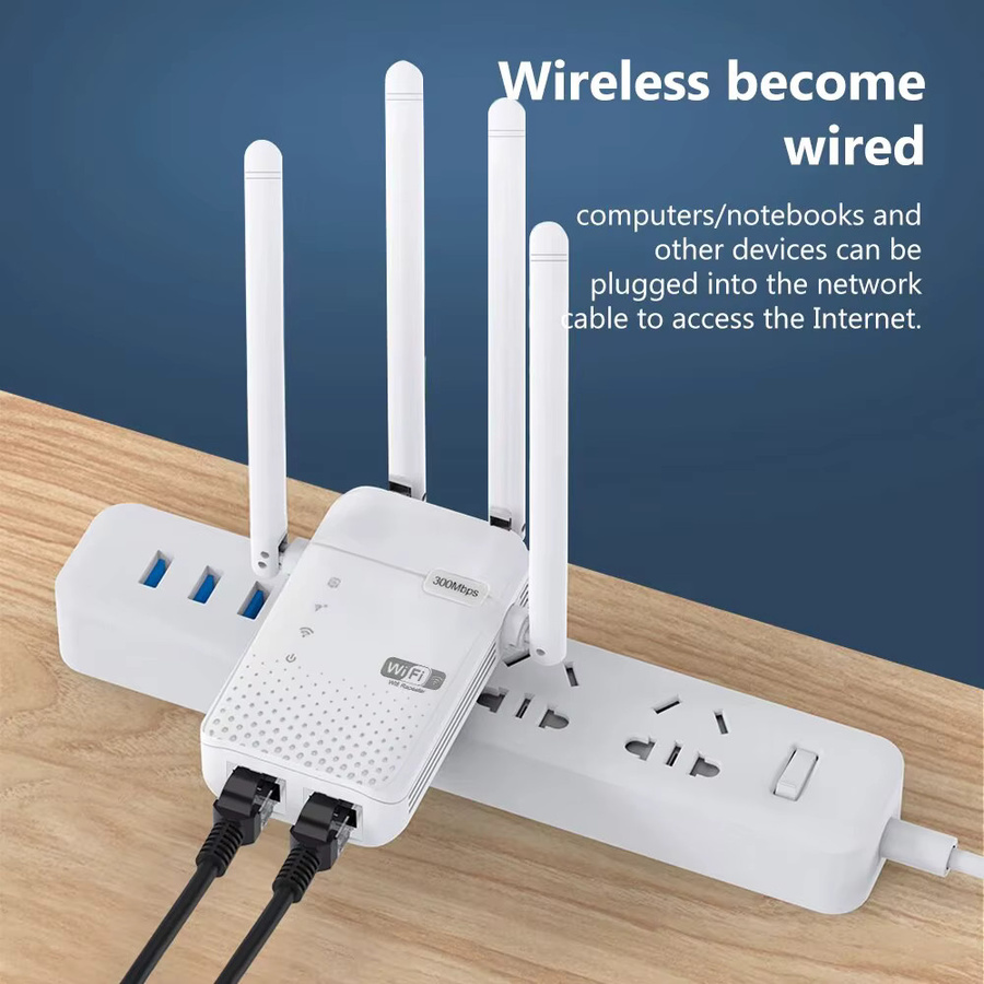 Wireless WiFi Repeater 300Mbps 2,4G Signal Verstärker in Weiß - Bild 2