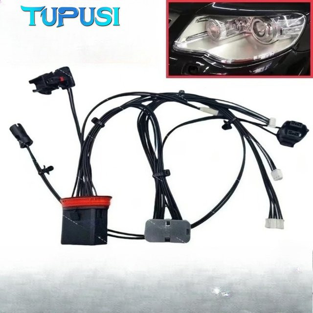 TUPUSI Scheinwerfer-Kabelbaum für VW Touareg 2007–2010 mit AFS und internem Stecker, Schwarz - Bild 1