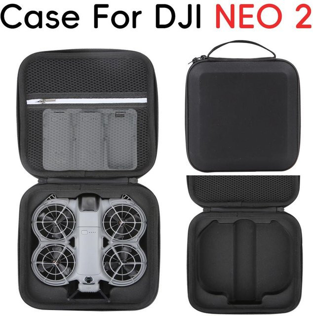 DJI NEO 2 Aufbewahrungstasche aus Nylon und PU-Leder in Schwarz, stoßfeste Tragetasche für deine Drohne und Zubehör - Bild 1