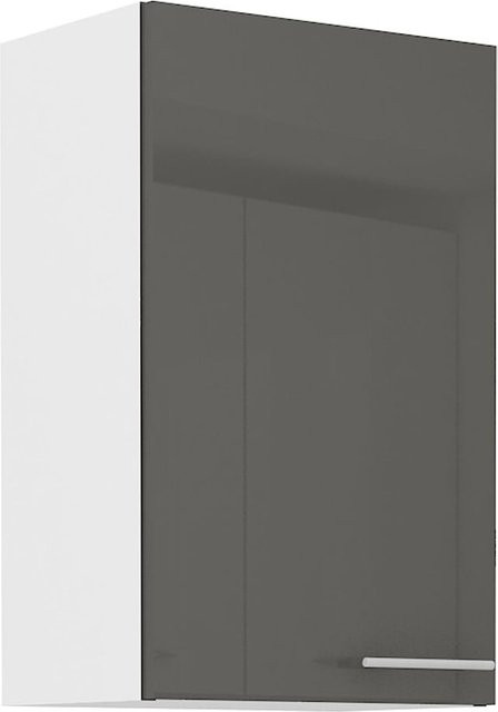 Küchen-Hängeschrank Lara in Grau Hochglanz und Weiss Matt mit Einlegböden - Bild 1