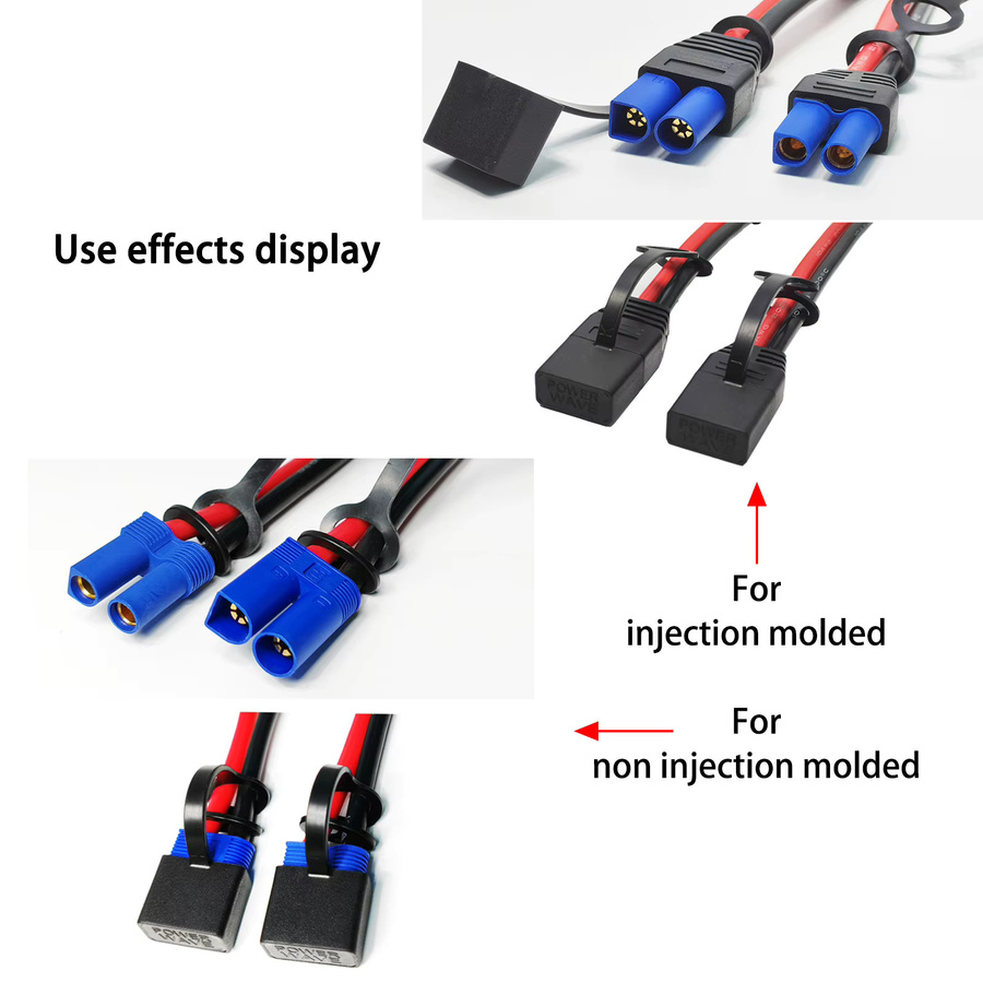 EC5 Staubschutzkappen Set für männliche und weibliche Stecker in Schwarz und Orange zur wasserdichten Abdeckung von RC ESC Lipo Batterie und Drohnen Motoren - Bild 2